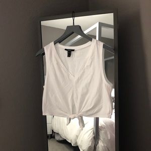 forever 21 white tied tank